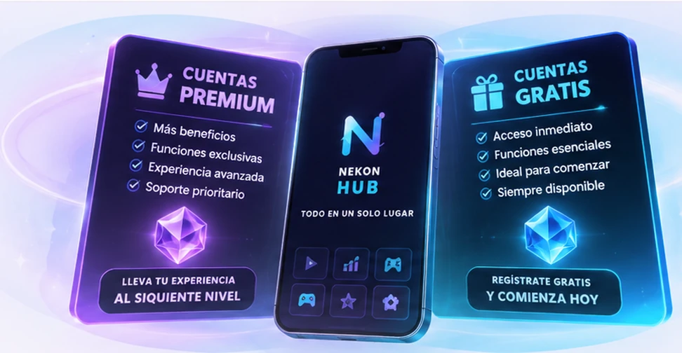 Cuentas Premium y Cuentas Gratis en Nekon HUB